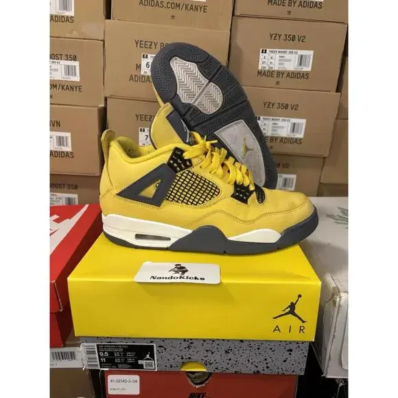 Nike Air Jordan 4 Retro Mid Lightning Size 9.5 CT8527-700 USED Nike Air Jordan 4 Retro Size Mens 8, Womens 9.5 Lightning  main image 4